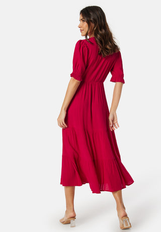 Puff Sleeve Viscose Dress