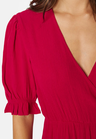 Puff Sleeve Viscose Dress