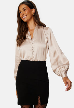 Button Satin Blouse