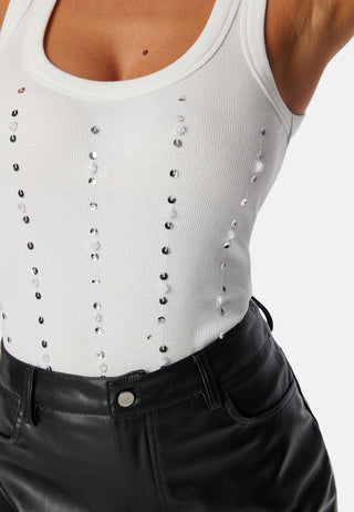 Rhinestone Rib Top