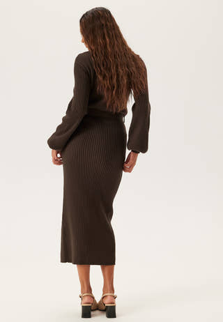 Rib Knitted Cardigan Dress