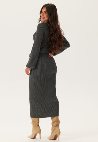 Rib Knitted Cardigan Dress