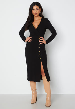 Rose long sleeve button dress