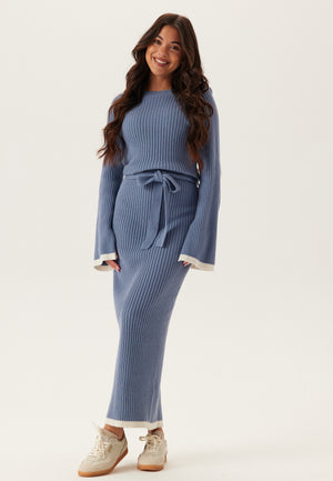 Round Neck Rib Knitted Maxi Dress