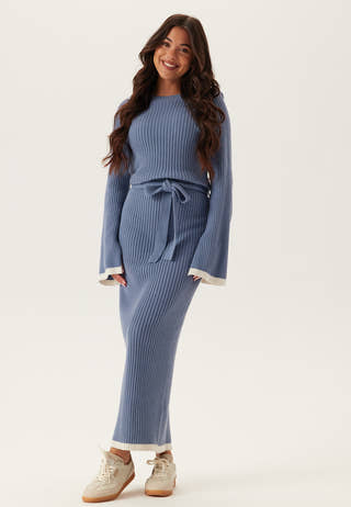 Round Neck Rib Knitted Maxi Dress