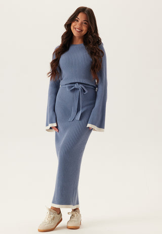 Round Neck Rib Knitted Maxi Dress