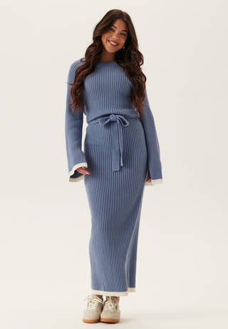 Round Neck Rib Knitted Maxi Dress