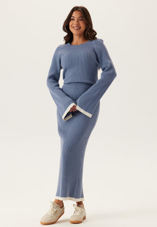 Round Neck Rib Knitted Maxi Dress