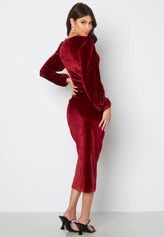 Rudina puff sleeve velvet dress