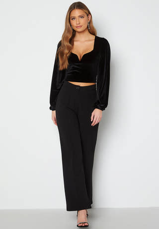 Rudina puff sleeve velvet top