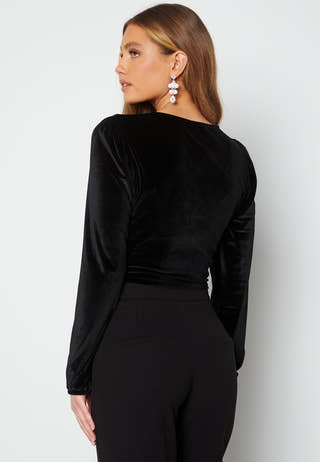Rudina puff sleeve velvet top