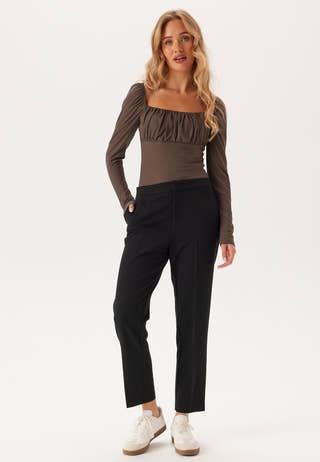 Rushed Square Neck Long Sleeve Top