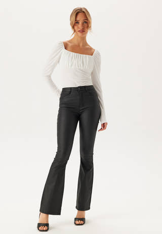 Rushed Square Neck Long Sleeve Top