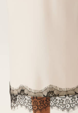 Satin Lace Midi Skirt