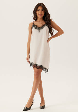 Satin Lace Mini Dress