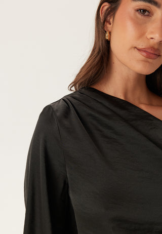 Satin One Shoulder Blouse