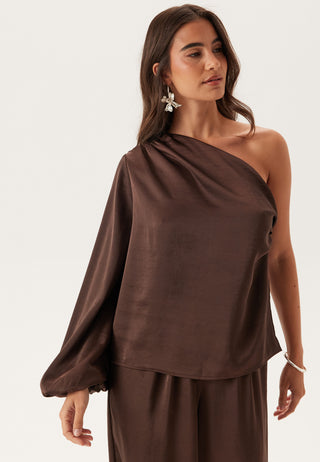 Satin One Shoulder Blouse