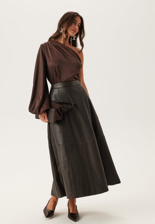 Satin One Shoulder Blouse