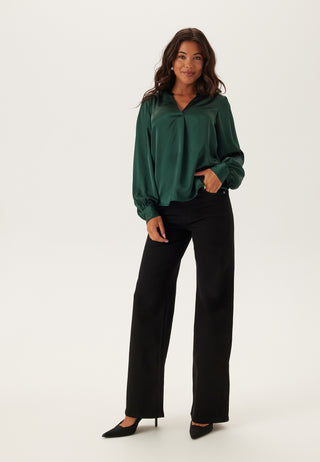 Satin Puff Sleeve Blouse