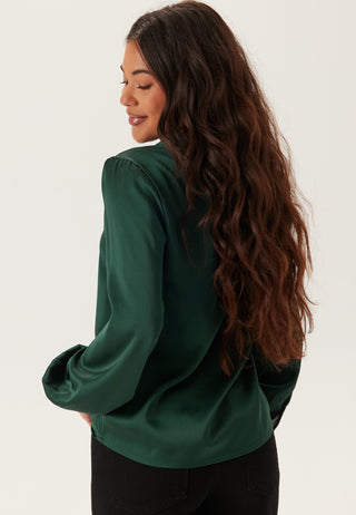 Satin Puff Sleeve Blouse