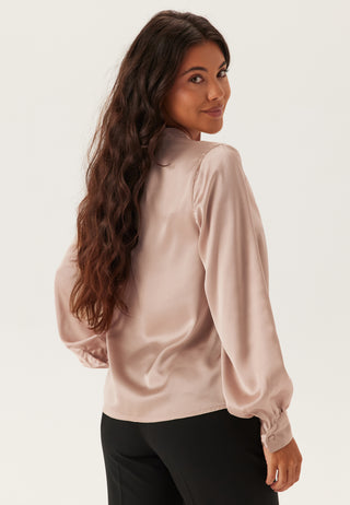 Satin Puff Sleeve Blouse