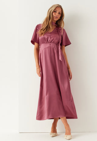 Satin Scarf Maxi Dress