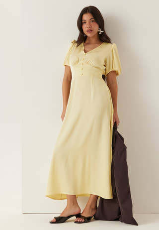 Satin Short Sleeve Maxi Dress