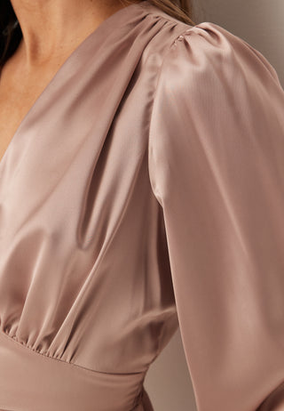 Satin V-neck Blouse