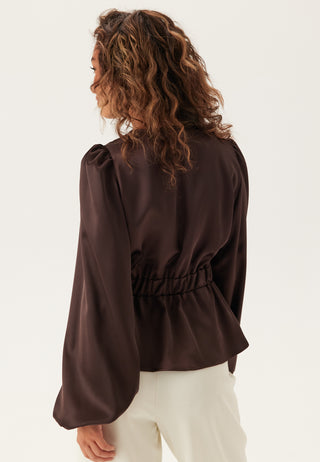 Satin V-neck Blouse