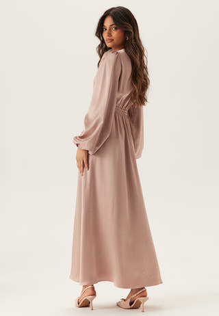 Satin V-neck Maxi Dress