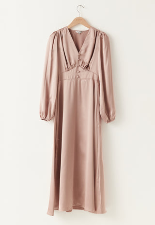 Satin V-neck Maxi Dress
