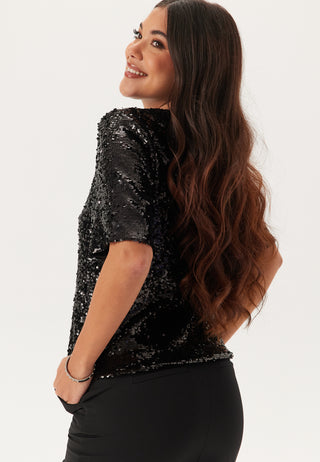 Sequin Short Sleeve Top