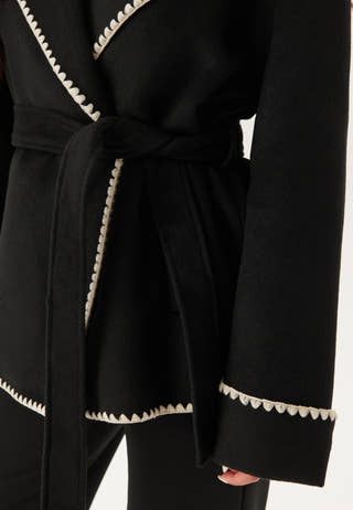 Shawl Collar Wool Blend Jacket