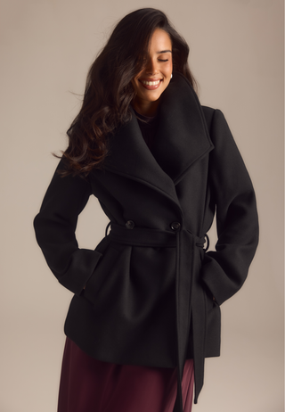 Short Wool Blend Coat