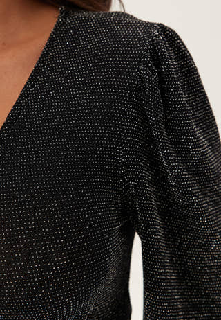 Sparkling Puff Sleeve Dress