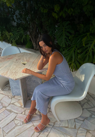 Sparkling Rib Midi Skirt