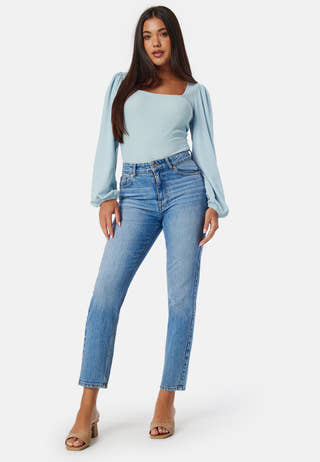 Square Neck Balloon Sleeve Top