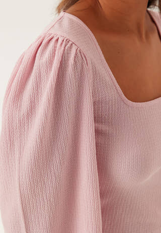 Square Neck Balloon Sleeve Top
