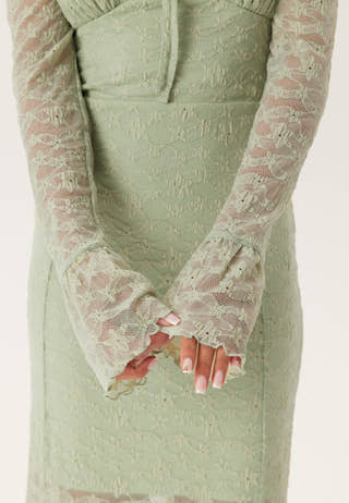 Square Neck Lace Dress