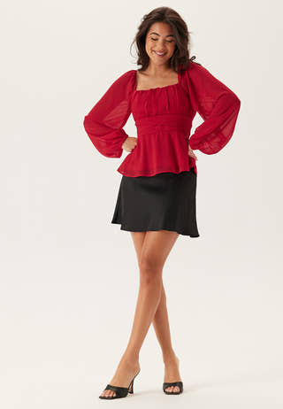Square Neck L/S Georgette Blouse