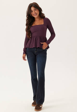 Square Neck Peplum Top