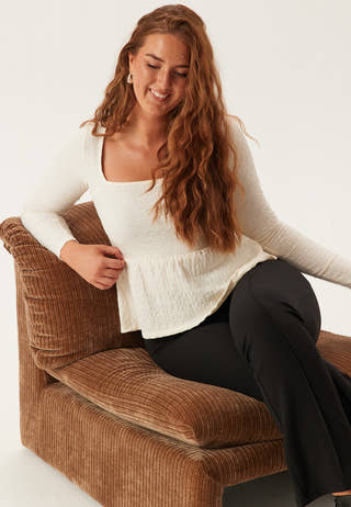 Square Neck Peplum Top