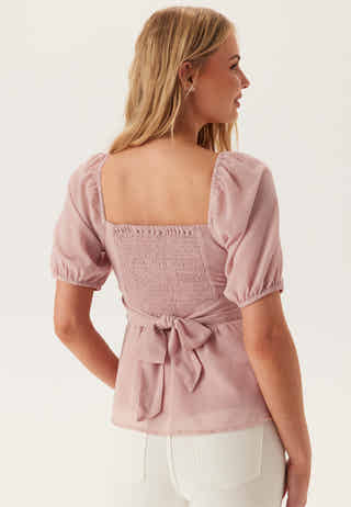 Square Neck S/S Georgette Blouse