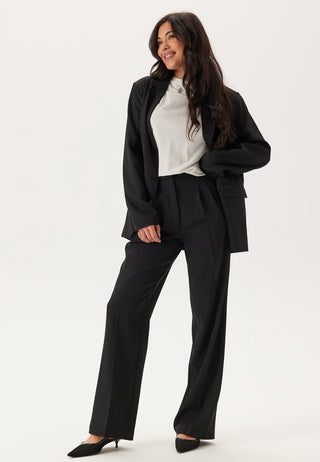 Straight Leg Pleated Suit Pants