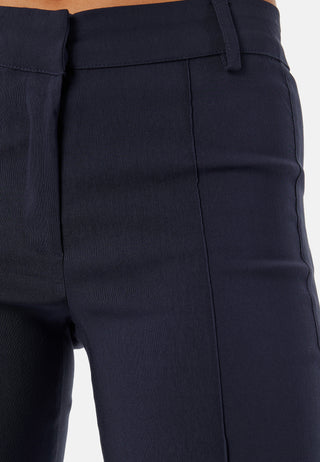 Mid Waist Stretchy Flared Trousers