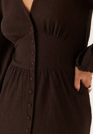 Structure Button Midi Dress