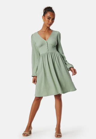 Structure Button Short Dress