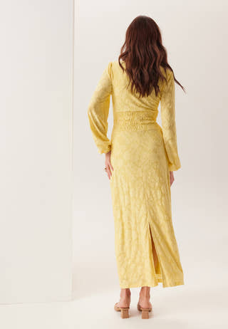long sleeve smock maxi dress Bubbleroom – Structure Floral Smock Maxi Dress – Dresses – Yellow