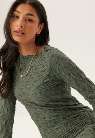Structure Long Sleeve Midi Dress