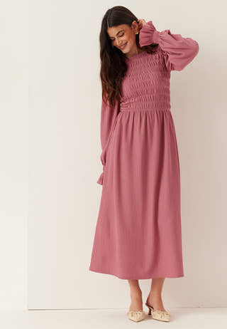 Structure Long Sleeve Midi Dress